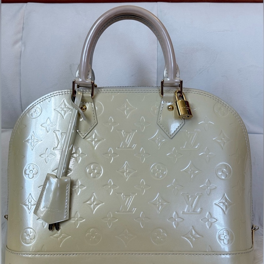 Louis Vuitton Alma Vernis Gold Satchel